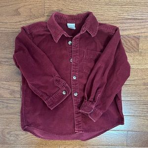 4T Lands End Vintage Corduroy Long Sleeve Button Shirt